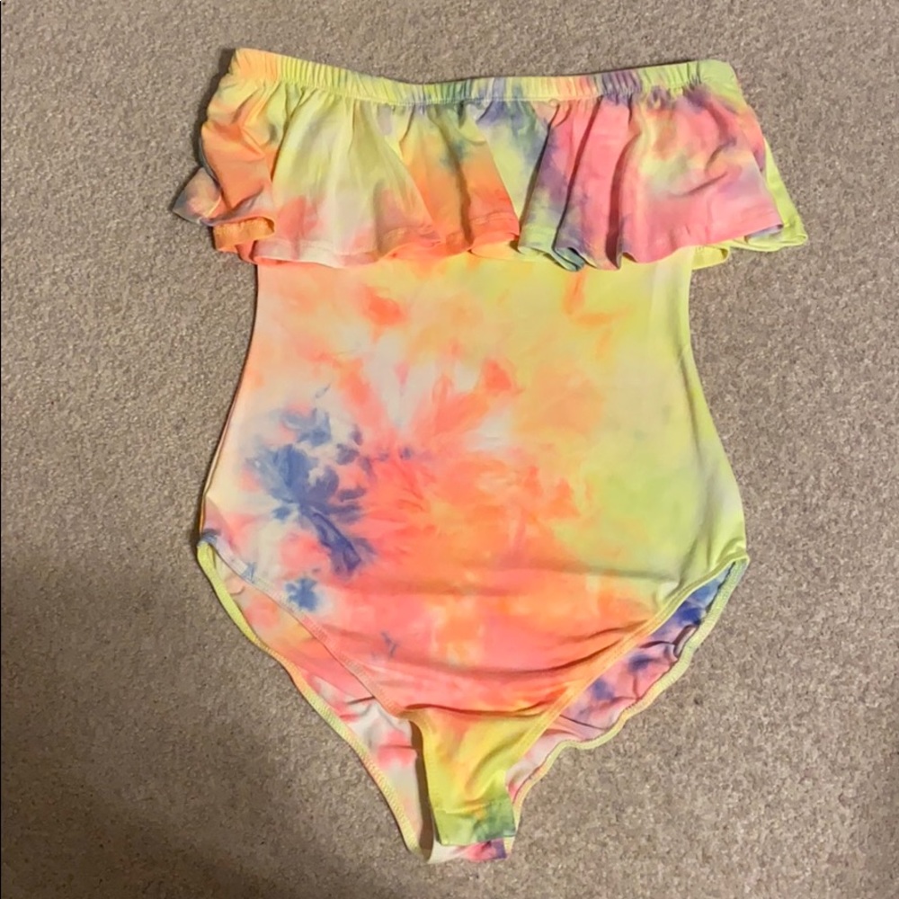 Strapless Neon Tie Dye Bodysuit